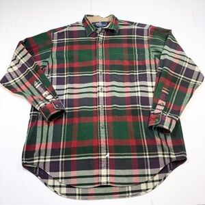 Polo Ralph Lauren Men’s Heavyweight Flannel Plaid Vintage Long Sleeve Large